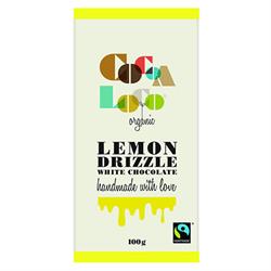 Cocoa Loco Organic F/T White Chocolate Lemon Drizzle Bar 100g