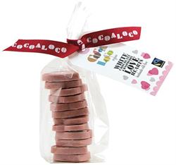Cocoa Loco White Chocolate & Raspberry Love Hearts 100g