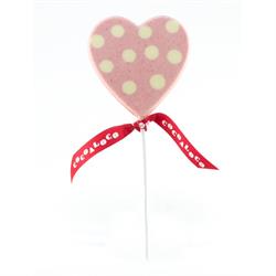 Cocoa Loco Pink Polka Dot Heart Lolly 60g