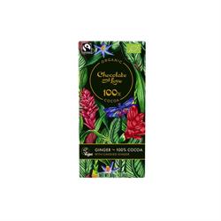 Chocolate and Love Organic/Fairtrade Cocoa with Candied Ginger - 100% cocoa 80g