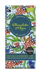 Chocolate and Love Organic/Fairtrade dark chocolate with caramel and sea salt 55%