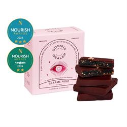 Cosmic Dealer Mini Chocolate Box Tahini Chai - Box of 4 Black Sesame and Chai Chocolates Bites 80g