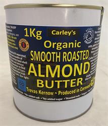 Carley's Organic SMOOTH ALMOND Butter 1000g Eco Tin