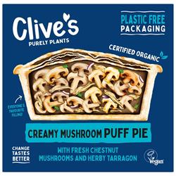 Clives Organic Creamy Mushroom Puff Pie 235g