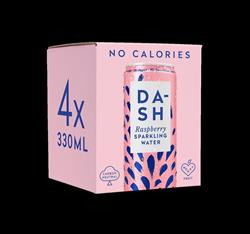 Dash Dash Water Sparkling Raspberry 4pck x 330ml