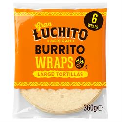 GRAN LUCHITO Gran Luchito Soft Burrito Shell Tortilla Wraps 360g