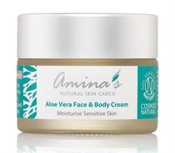 Amina's Natural Skincare Aloe Vera Face & Body Cream for Sensitive Skin 50ml