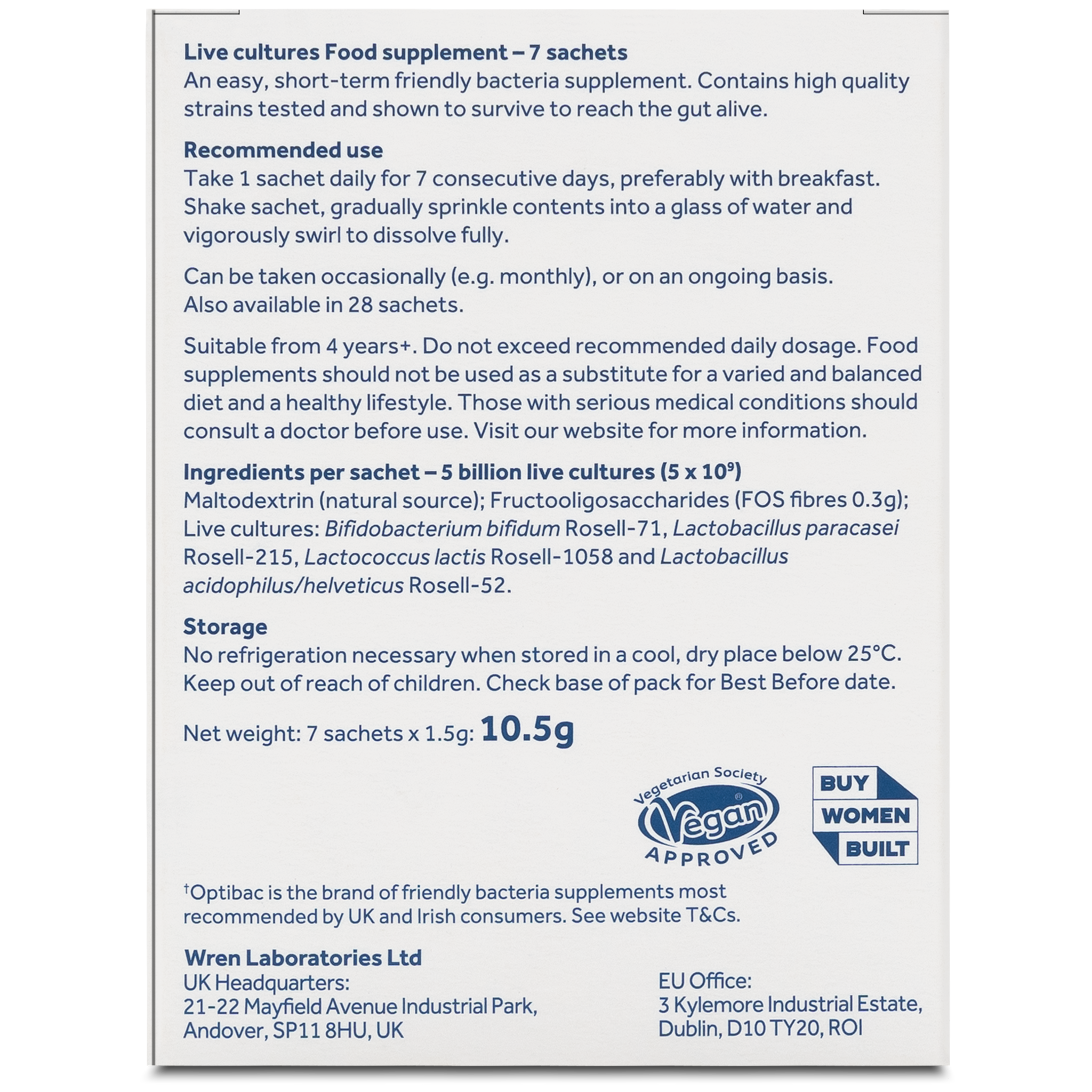 Optibac Probiotics One Week Flat 7 sachet