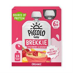 Piccolo FREE Piccolo Organic Strawberry & Banana Brekkie Multipack 4x100g