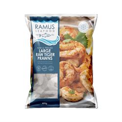 Ramus Seafood Ramus Seafood Frozen Raw & Peeled Large Raw Tiger Prawns 200g