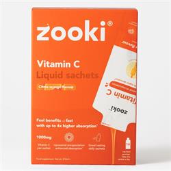 Zooki Liposomal Vitamin C 1000mg Orange 14 Sachets Box
