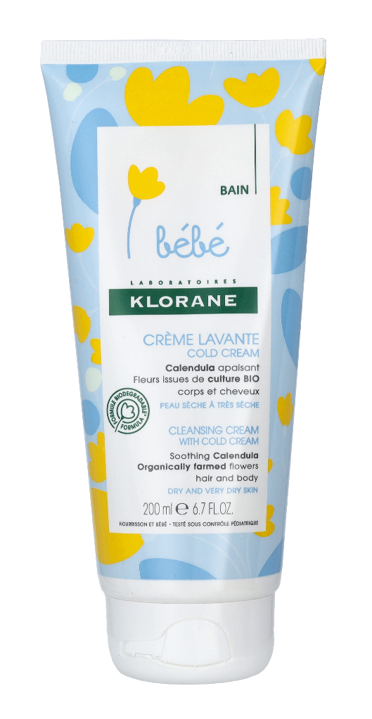 Klorane Bebe Crema Fría Limpiadora - Flores 200 ml