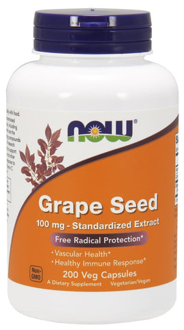 NOW Foods, Grape Seed Standardized Extract, 100mg - 200 vcaps