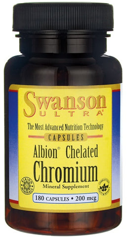 Swanson, Albion Chelated Chromium, 200mcg - 180 caps