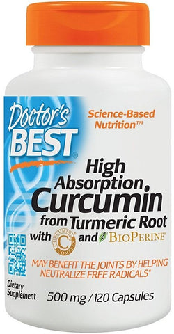 Doctor's Best, High Absorption Curcumin From Turmeric Root with C3 Complex & BioPerine, 500mg - 120 caps
