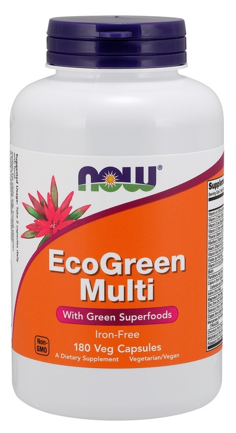 NOW Foods, EcoGreen Multi, Iron Free - 180 vcaps
