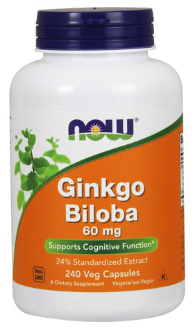 NOW Foods, Ginkgo Biloba, 60mg - 240 vcaps