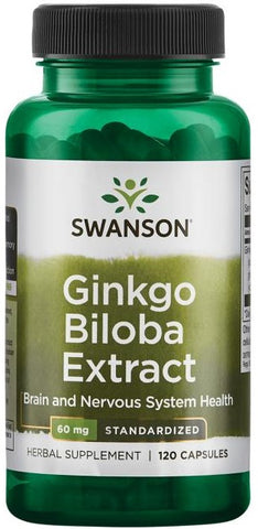Swanson, Ginkgo Biloba Extract, 60mg - 120 caps