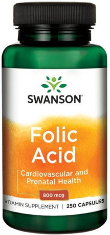 Swanson, Folic Acid, 800mcg - 250 caps