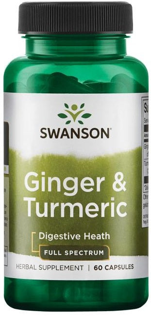 Swanson, Ginger & Turmeric - 60 caps