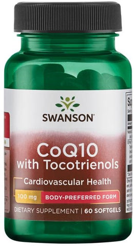 Swanson, CoQ10, 100 mg (with 10mg Tocotrienols) - 60 softgels