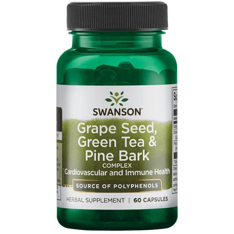 Swanson, Grape Seed, Green Tea & Pine Bark Complex - 60 caps