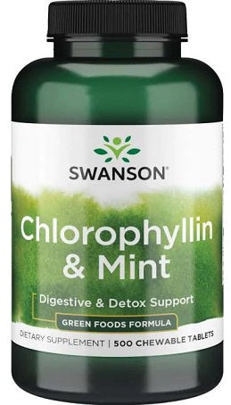 Swanson, Chlorophyllin & Mint - 500 chewable tablets
