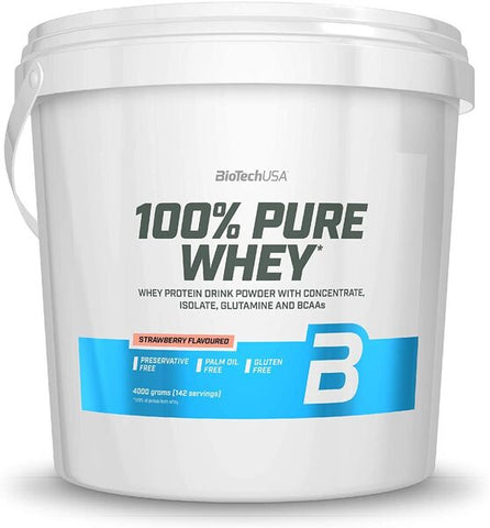 BioTechUSA, 100% Pure Whey, Strawberry - 4000g
