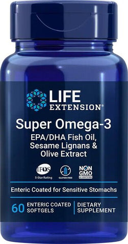 Life Extension, Super Omega-3 EPA/DHA with Sesame Lignans & Olive Extract - 60 enteric coated softgels