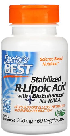 Doctor's Best, Stabilized R-Lipoic Acid with BioEnhanced Na-RALA, 200mg - 60 vcaps