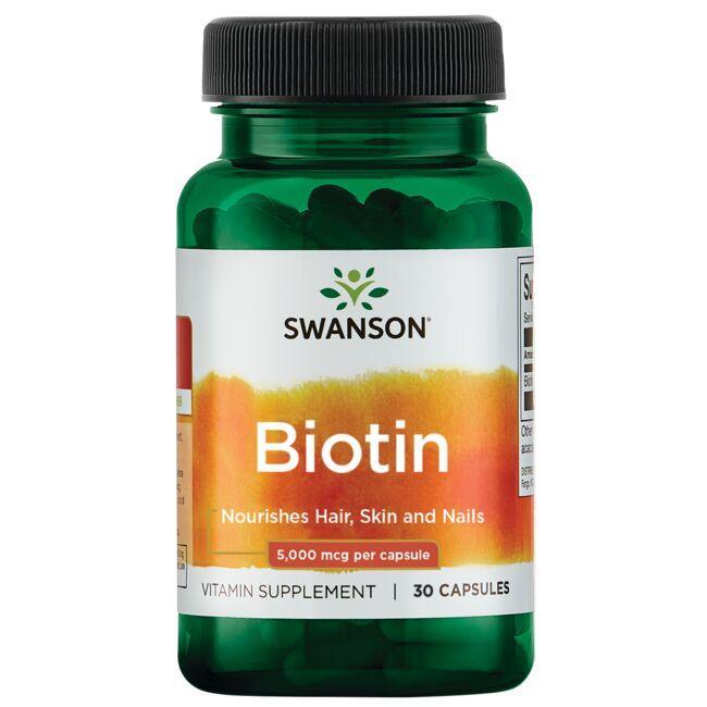 Swanson, Biotin, 5000mcg - 30 caps