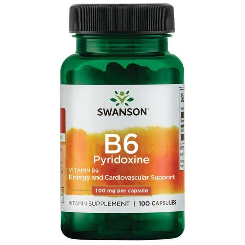 Swanson, B6 Pyridoxine, 100mg - 100 caps