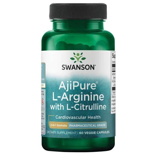 Swanson, AjiPure L-Arginine with L-Citrulline - 60 vcaps