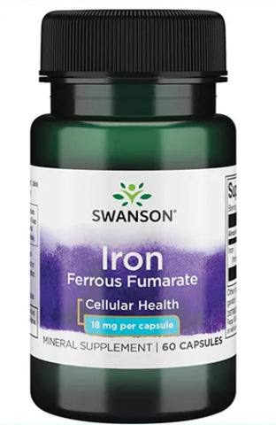 Swanson, Iron (Ferrous Fumarate), 18mg - 60 caps
