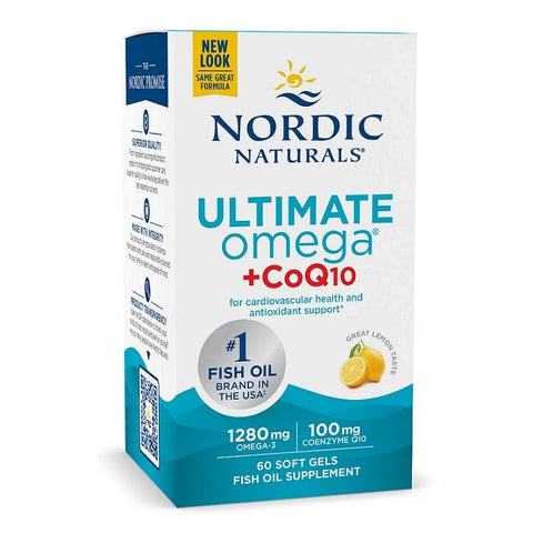 Nordic Naturals, Ultimate Omega + CoQ10, 1280mg Lemon - 60 softgels