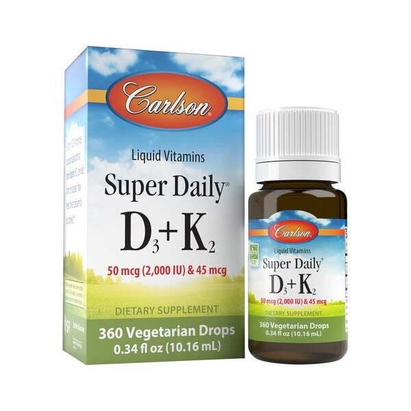 Carlson Labs, Super Daily D3 + K2, 2000 IU - 10 ml.