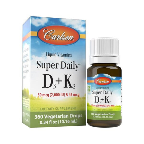Carlson Labs, Super Daily D3 + K2, 2000 IU - 10 ml.