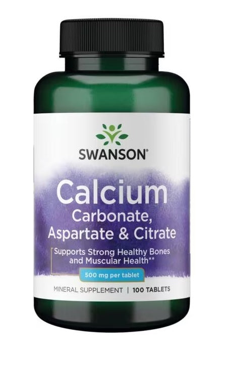 Swanson, Calcium Carbonate, Aspartate & Citrate, 500mg - 100 tablets