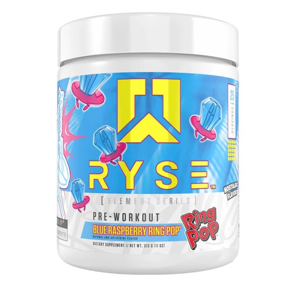 RYSE, Pre-Workout - Element Series, Blue Raspberry Ring Pop - 313g