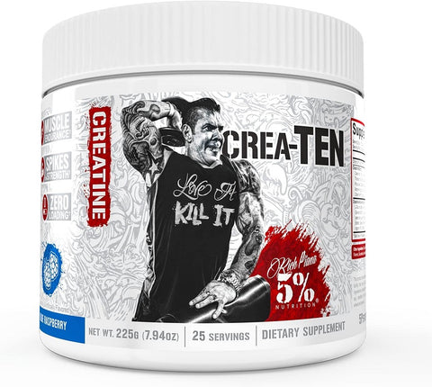 5% Nutrition, Crea-TEN - Legendary Series, Blue Raspberry - 225g