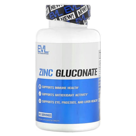 EVLution Nutrition, Zinc Gluconate - 60 tablets