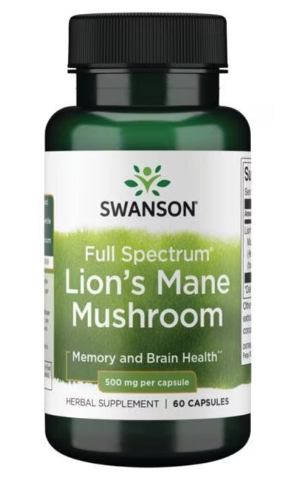 Swanson, Full Spectrum Lion's Mane Mushroom, 500mg - 60 caps