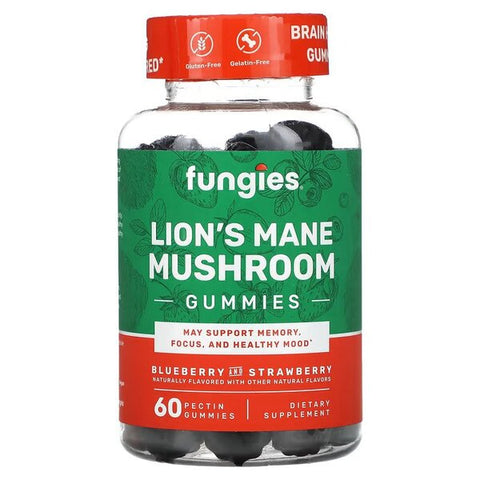 Fungies, Lion's Mane Mushroom Gummies, Blueberry & Strawberry - 60 gummies