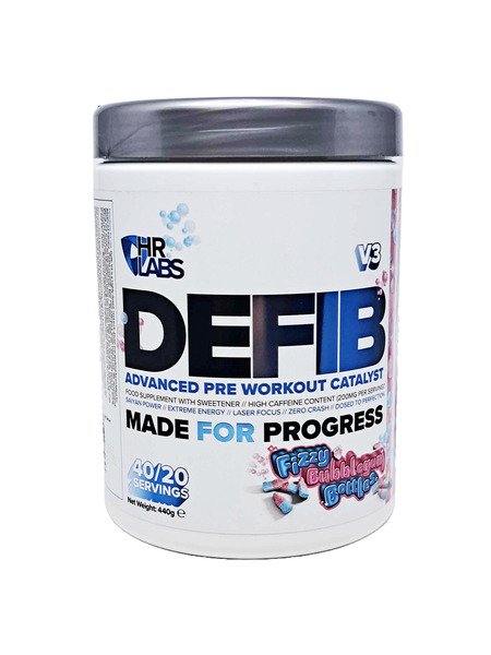 HR Labs, Defib V3 - Advanced Pre Workout Catalyst, Fizzy Bubblegum Bottles - 440g