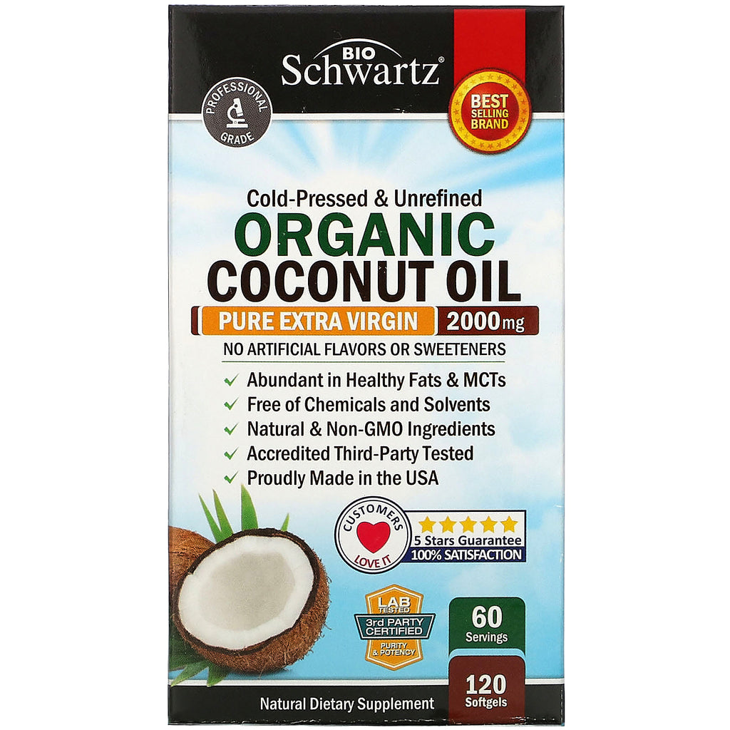 BioSchwartz, Organic Coconut Oil, 2,000 mg , 120 Softgels
