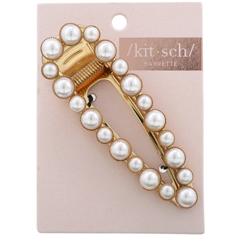 Kitsch, pasador de perlas de forma abierta, 1 pieza