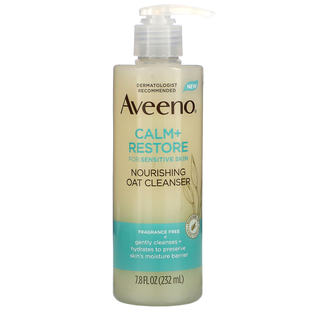 Aveeno, Calm + Restore, Nourishing Oat Cleanser, Fragrance Free, 7.8 fl oz (232 ml)