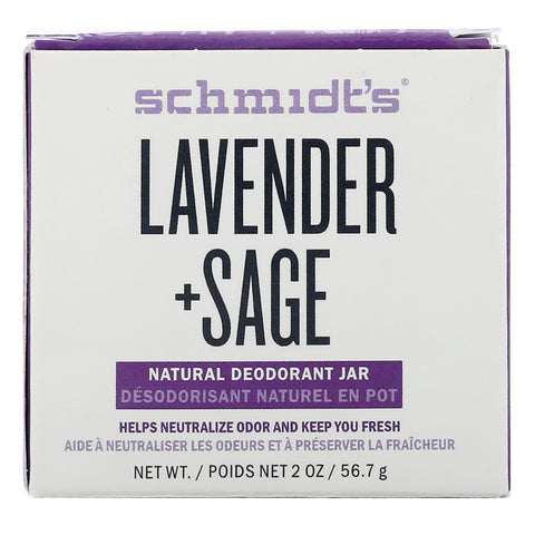 Schmidt's, naturlig deodorantkrukke, lavendel + salvie, 2 oz (56,7 g)