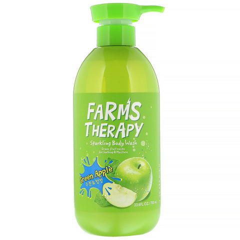 Doori Cosmetics, Farms Therapy, Sparkling Body Wash, Green Apple, 23.6 fl oz (700 ml)