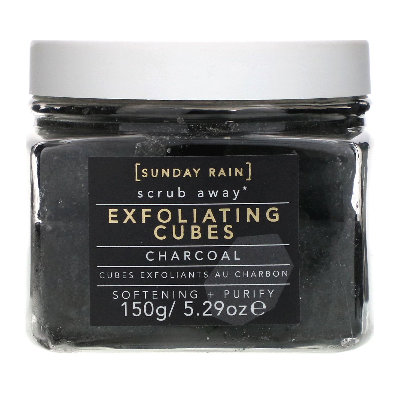 Sunday Rain, Scrub Away, Exfoliating Cubes, Charcoal, 5.29 oz (150 g)